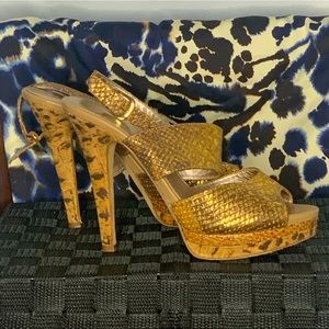 Isola Damani Metallic Snakeskin Platforms